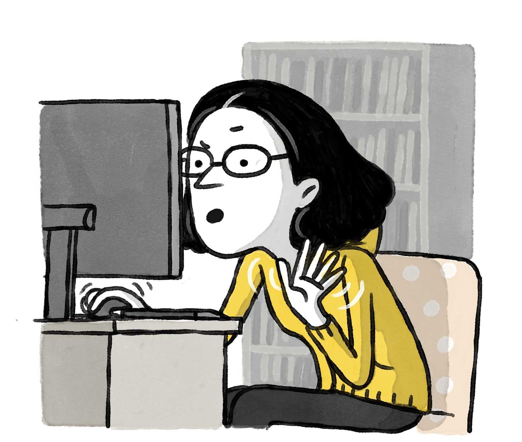mujer en videollamada que presenta problemas de conexion